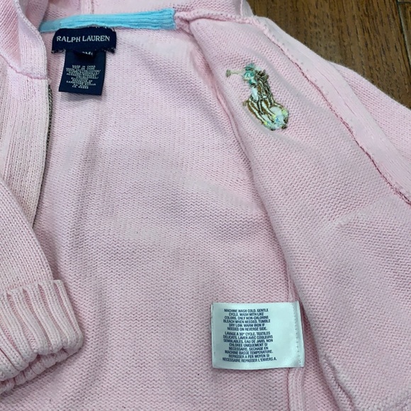 Authentic Ralph Lauren Baby 18 Light Pink Zip Sweater - Picture 3 of 4